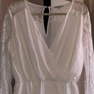 White Romper-Patterned Cut Sleeve ❕